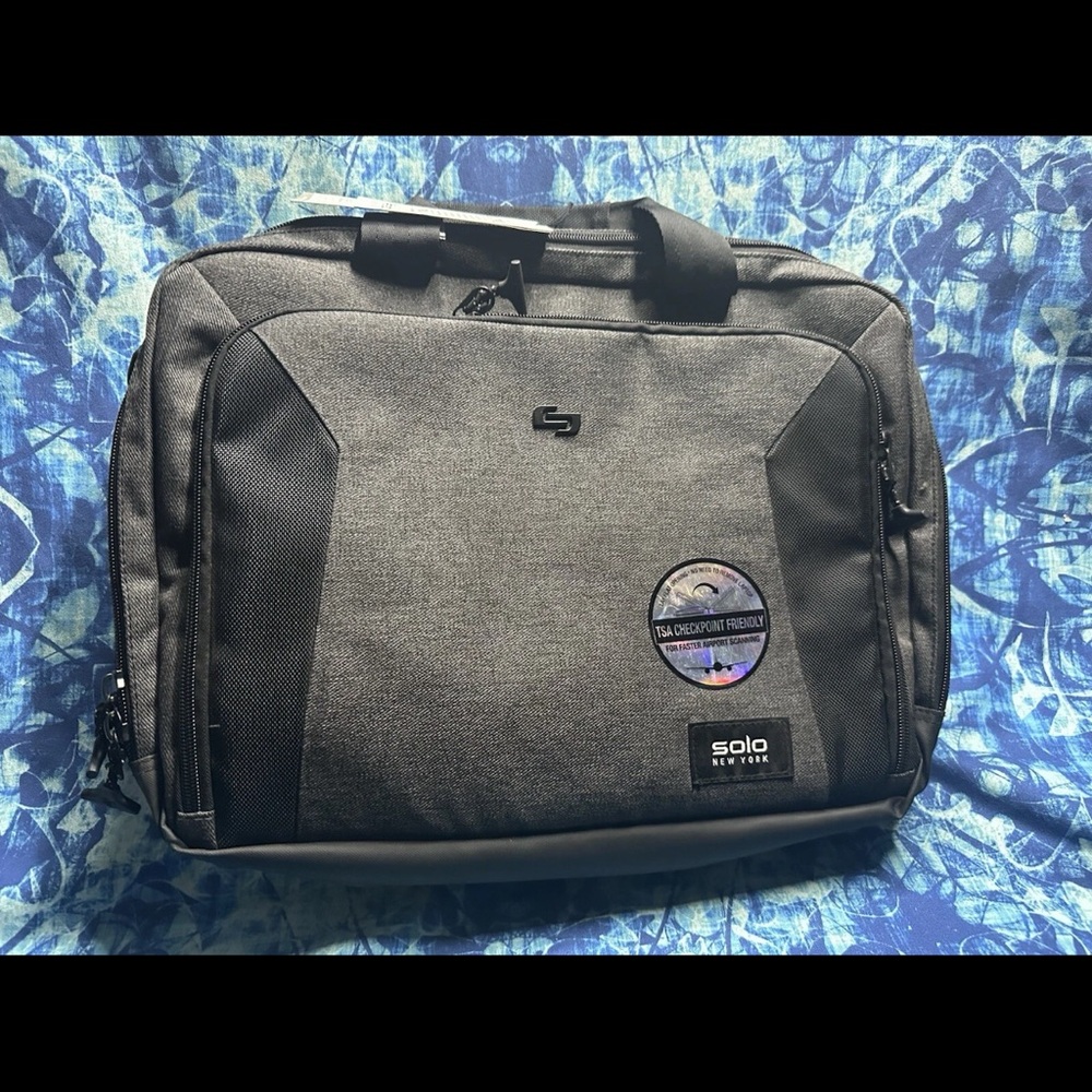 Solo New York Laptop Briefcase Grey & Black